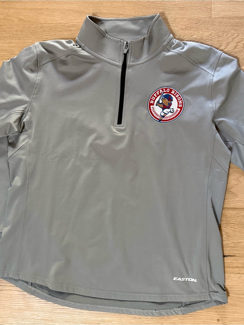 Easton Men’s Gray Swim Rash Guard with Buffalo Bisons Patch